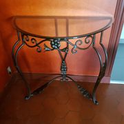 Wrought iron console half moon