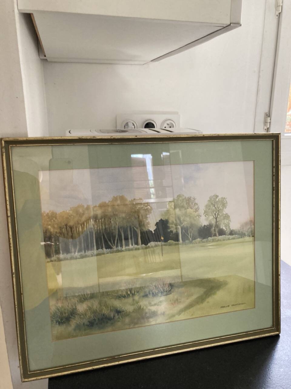 Watercolor Landscape Golf Course signed