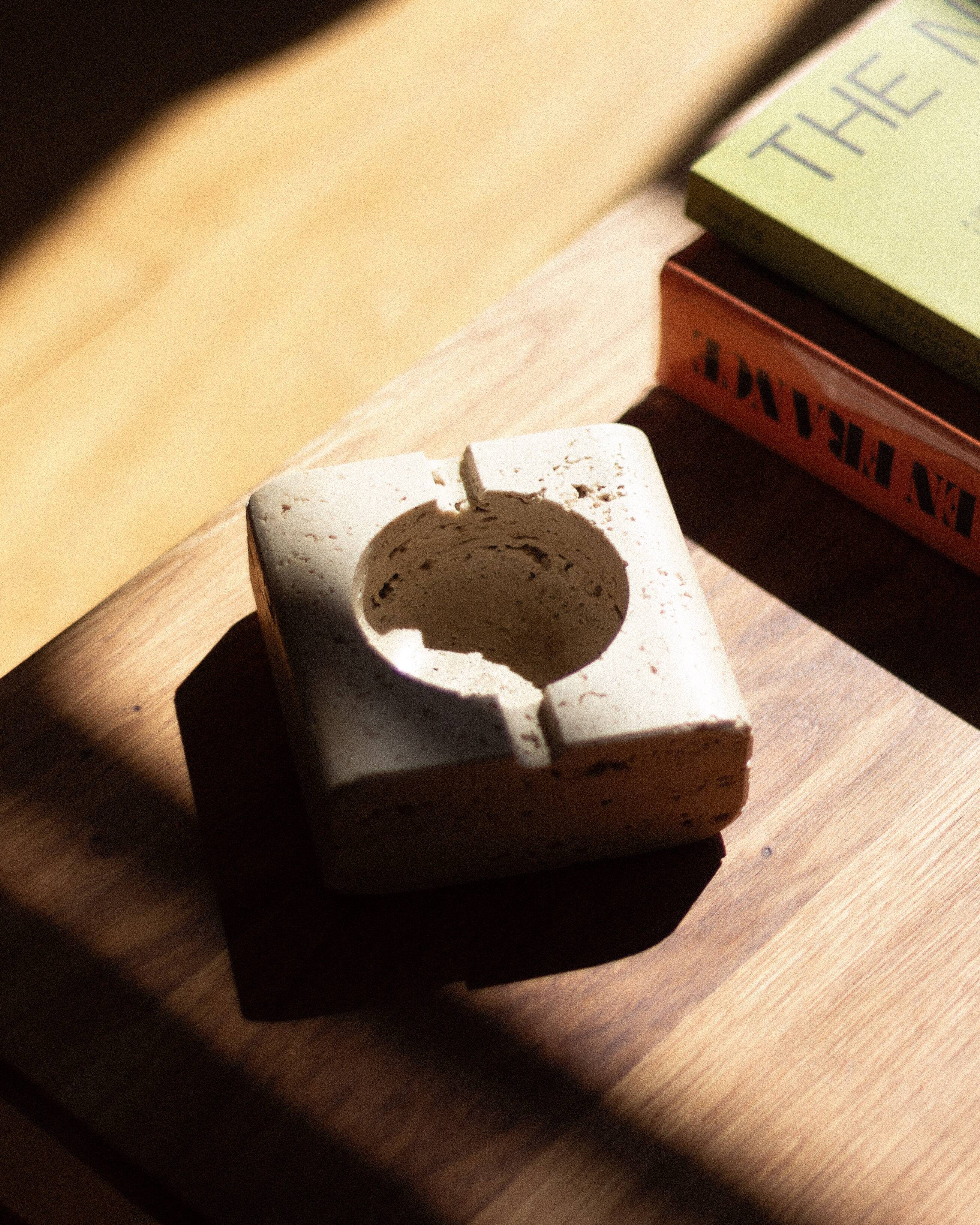 Travertine ashtray, 1970s