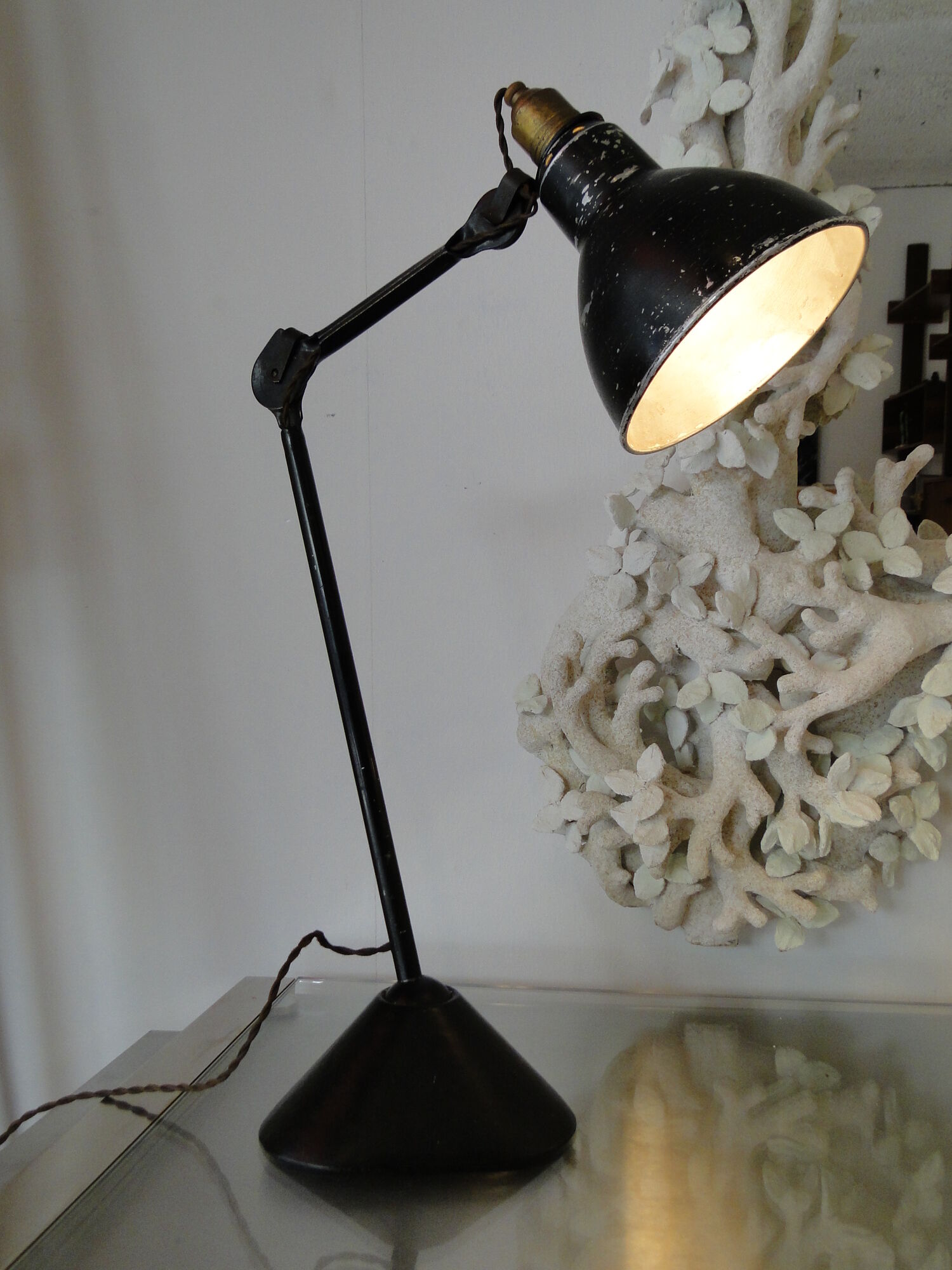 Vintage desk lamp Bernard Albin Gras model 205 portable circa 1930