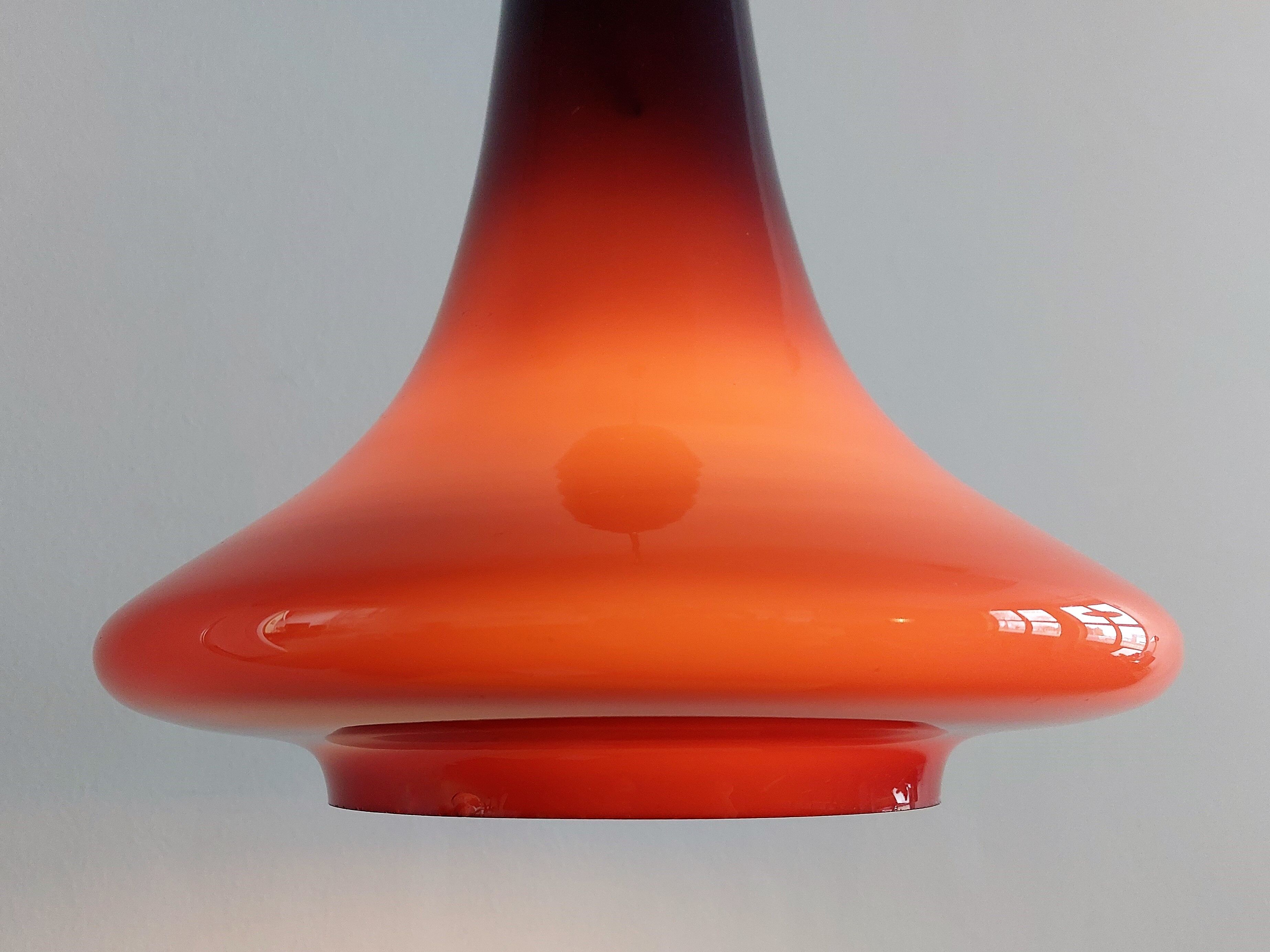 Purple glass pendant lamp by Hans Agne Jakobsson for Svera, Sweden 1960's