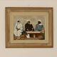 Huile sur panneau suédoise "Trois chiffres", Gösta Sundvall