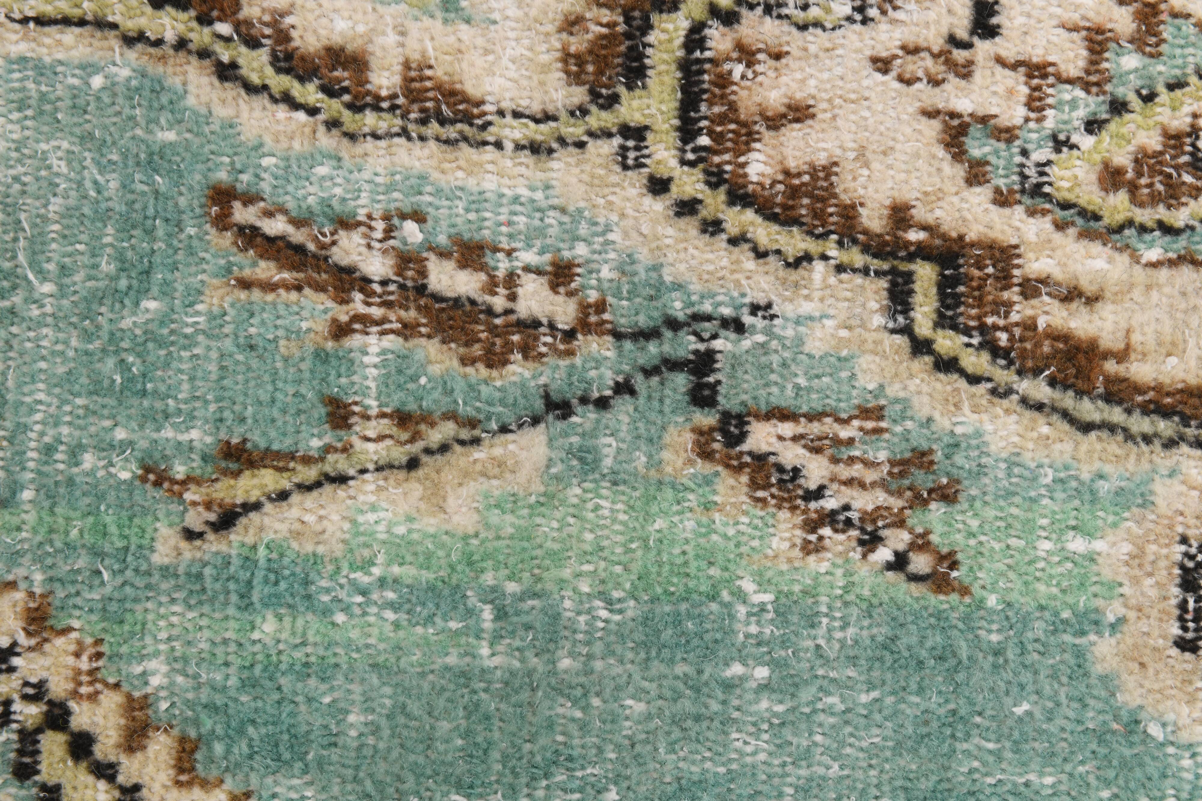 5x8 Green & Cream Oriental Vintage Rug 157x235Cm SK 24776