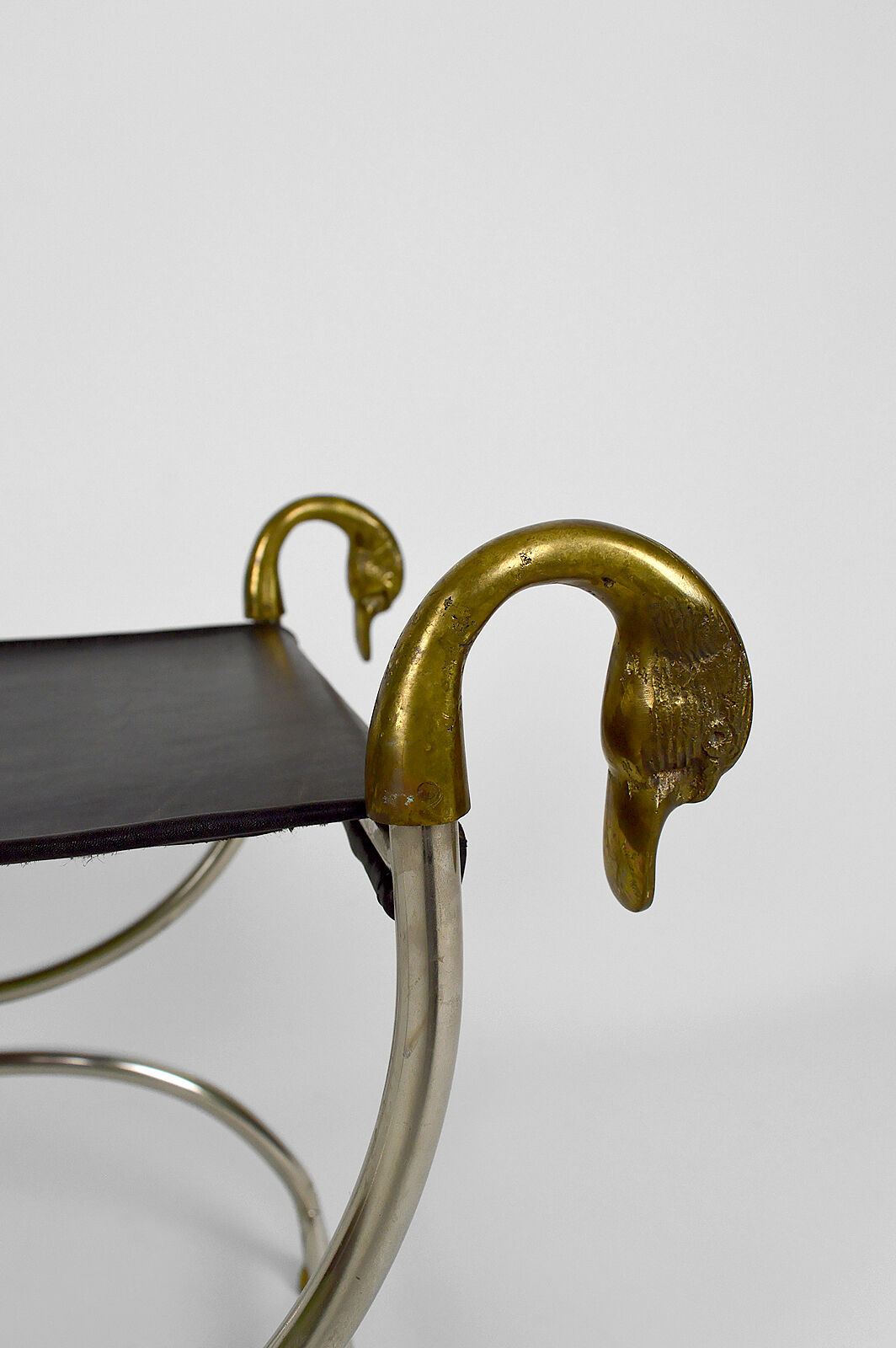 Neoclassical swan-headed curule circa 1960