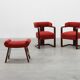 Art Deco red Reupholstered Chair, Belgium ca. 1920