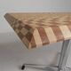 Coffee table made from hundreds of wooden blocks in a psychedelic pattern, 1990s.