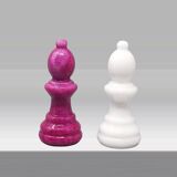 1970s Stunning Pink and White Chess Set in Volterra Alabaster Handmade Made in Italy
