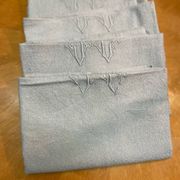 Lot de 4 serviettes anciennes grises monogrammes