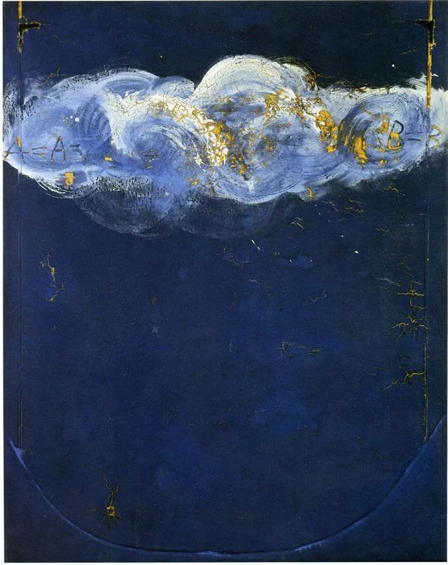 Affiche tapies bleu emblématique