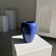Modern vase oblong dark blue / dark purple H:19cm