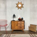 Hifi tv furniture in a row Scandinavian style 1960 vintage oak feet compass