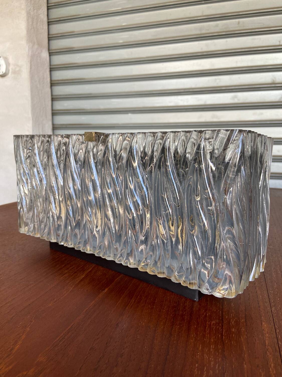 3 molded glass sconces 1950