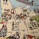 Old poster illustrated map of Normandy 1945 - JP Pinchon
