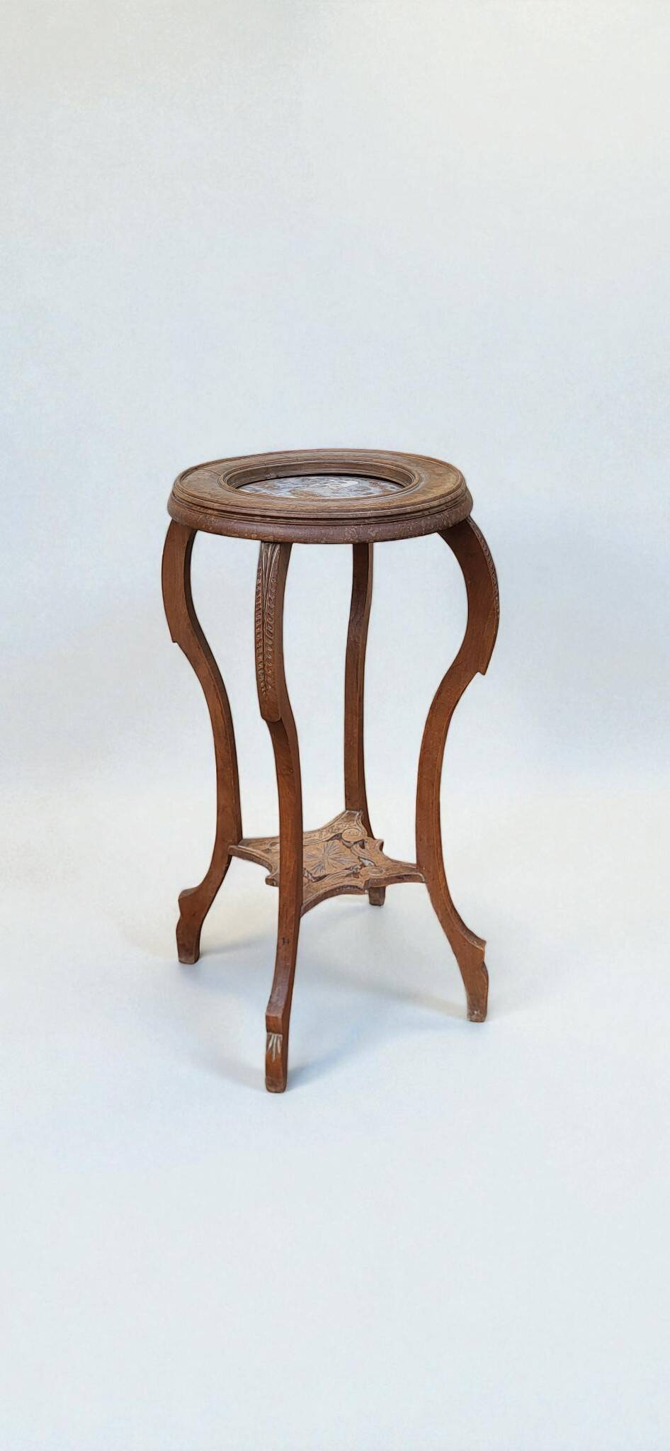 Art Deco wood/marble side table