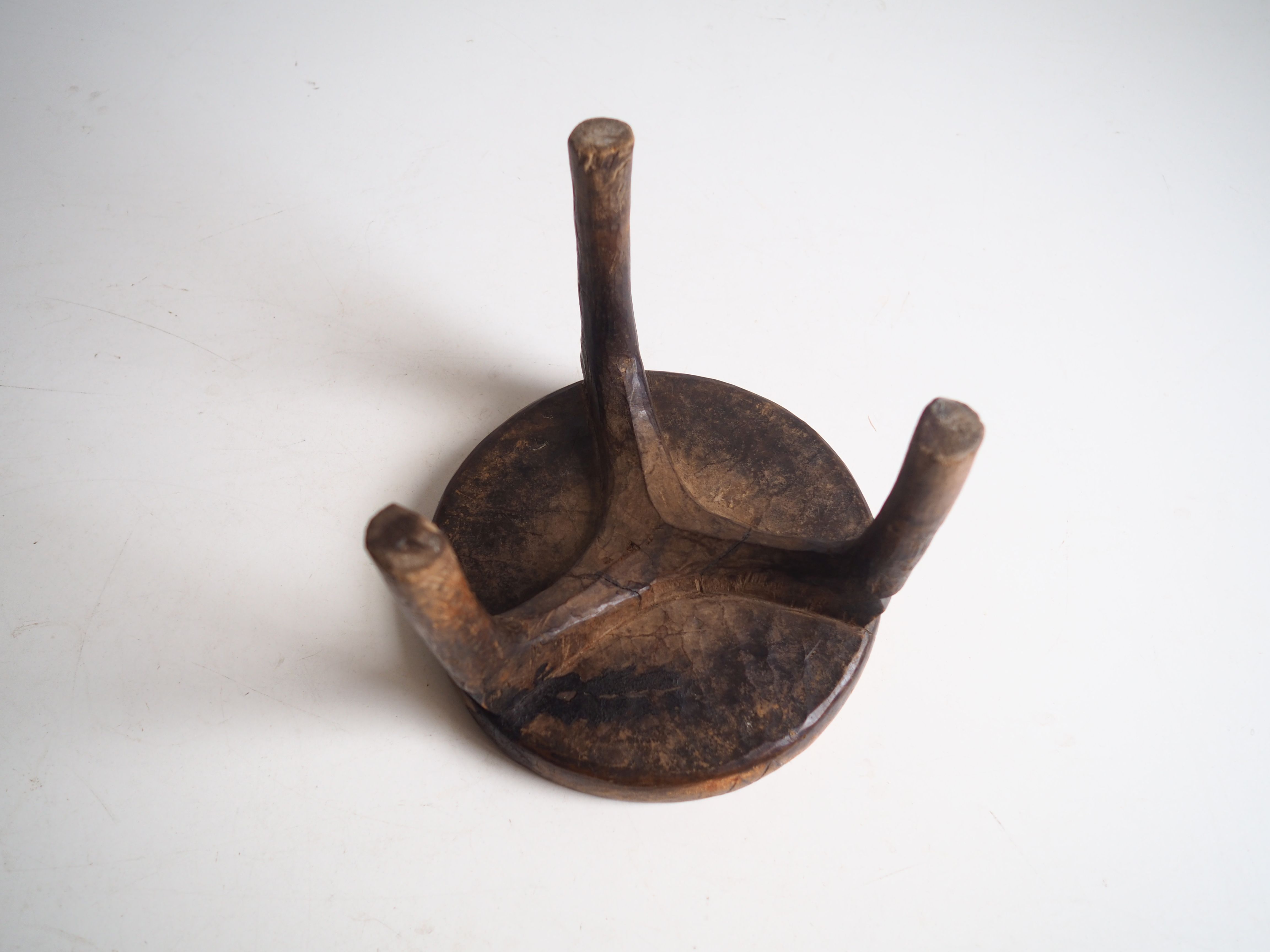 Wa-Hehe tribal carved tripod stool, Tanzania 1950s