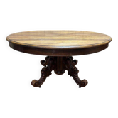 Table à manger ovale à pied central époque Napoléon III
