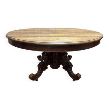 Table à manger ovale à pied centrale époque Napoléon III