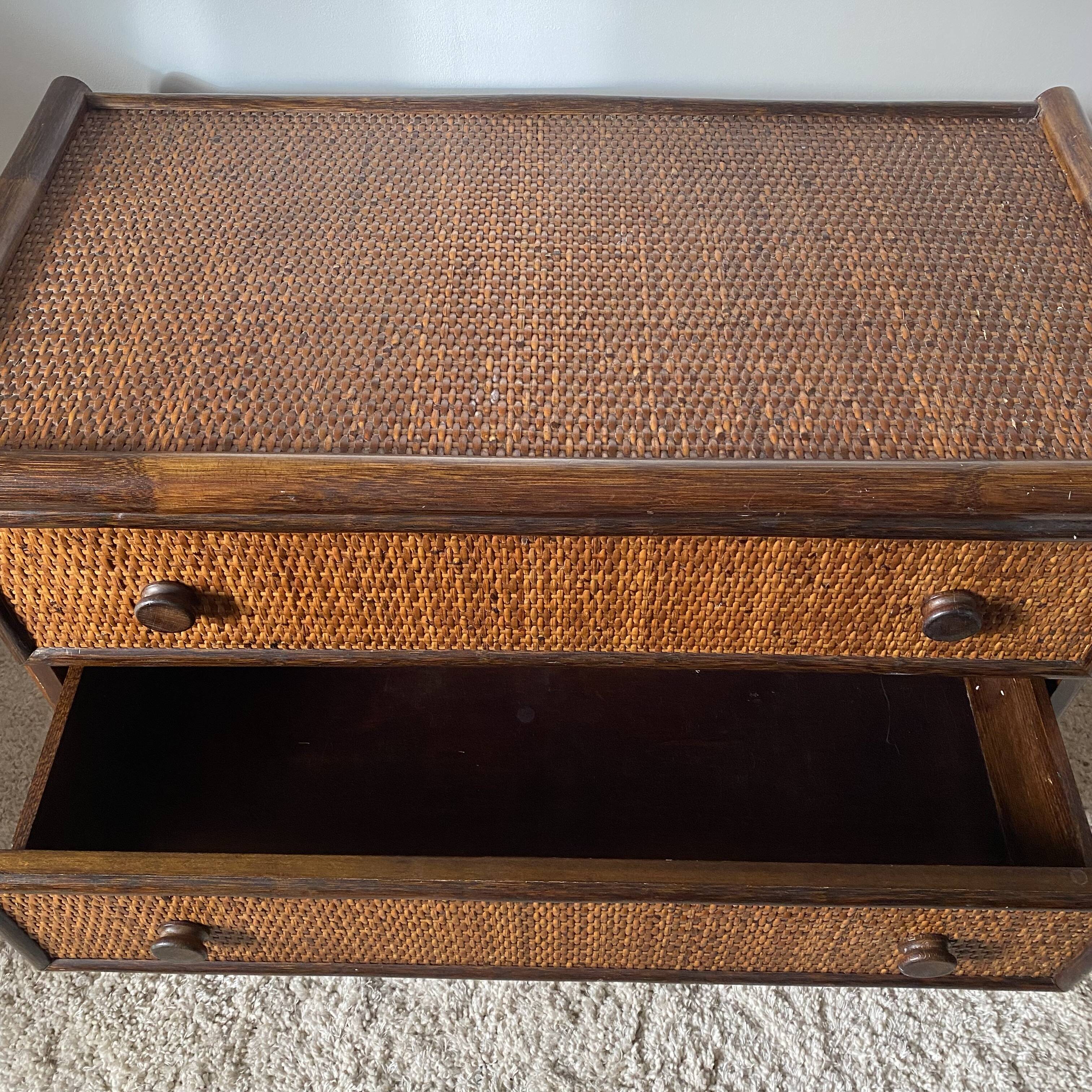 Commode en rotin et bambou Maugrion Roche Bobois
