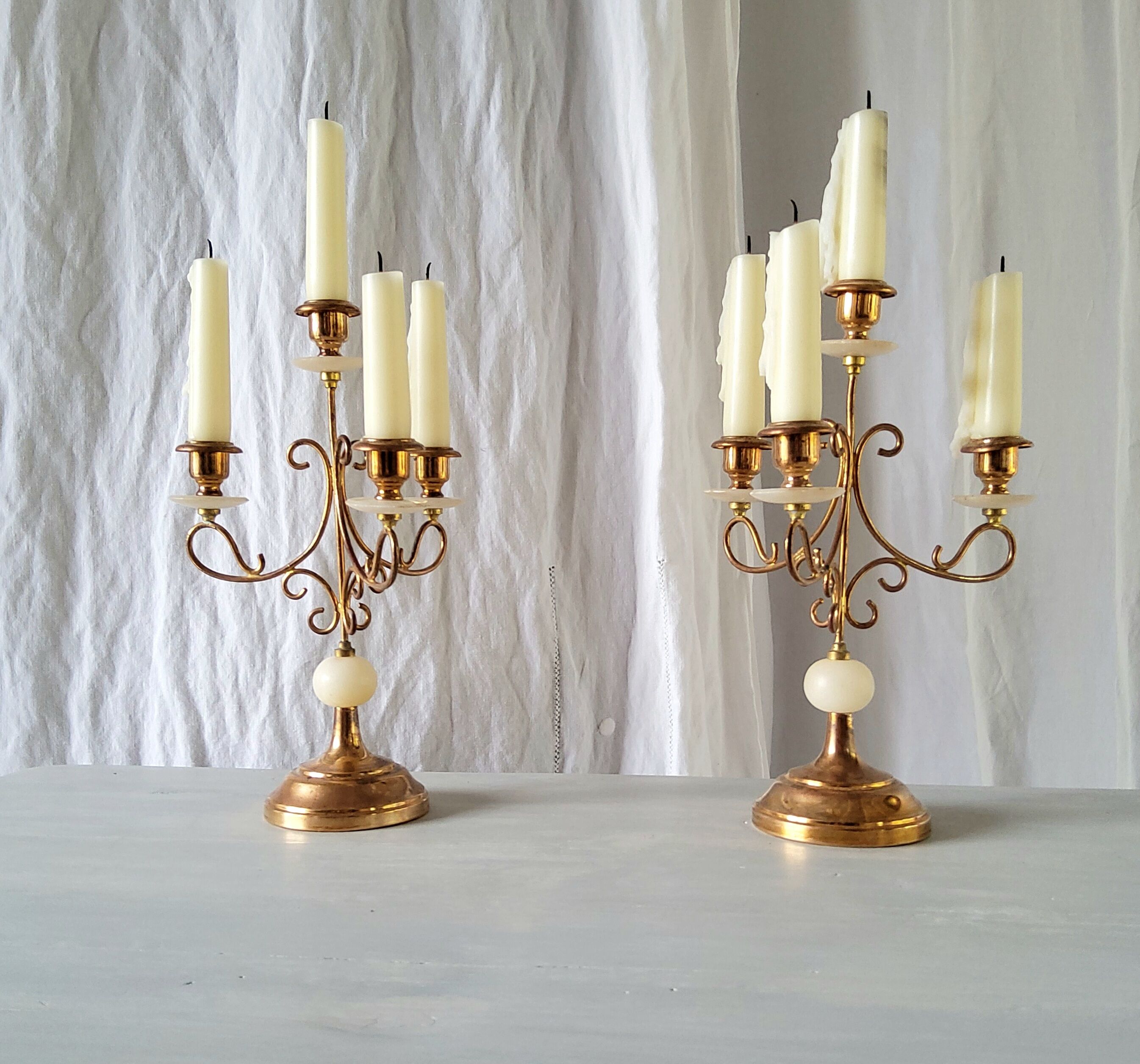 Pair of candle holders 4 lights