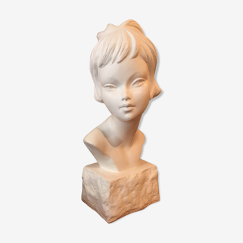 Plaster statue or bust of a young girl