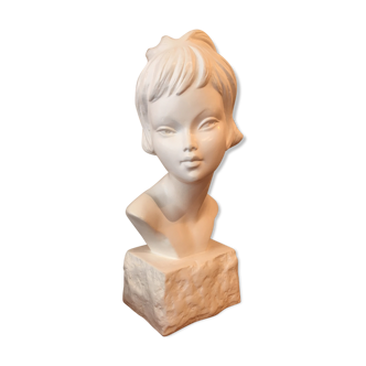 Plaster statue or bust of a young girl