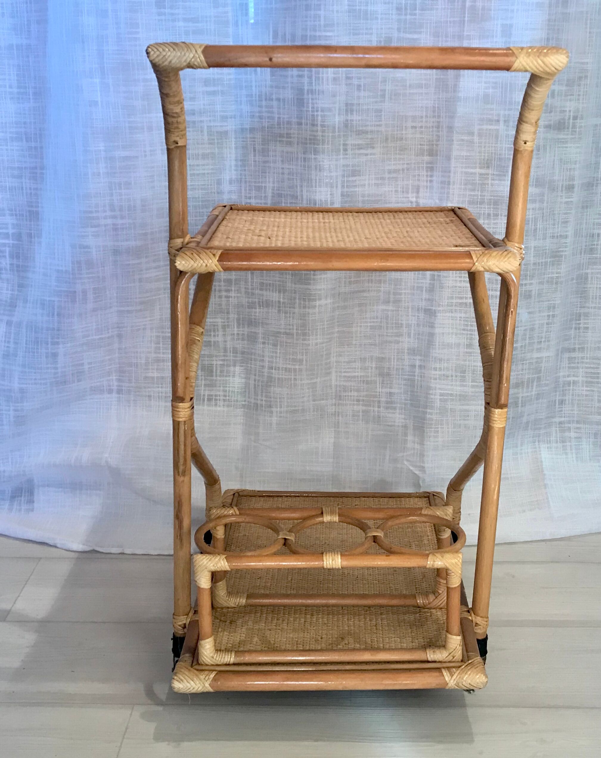 Rattan bar trolley 50/60s