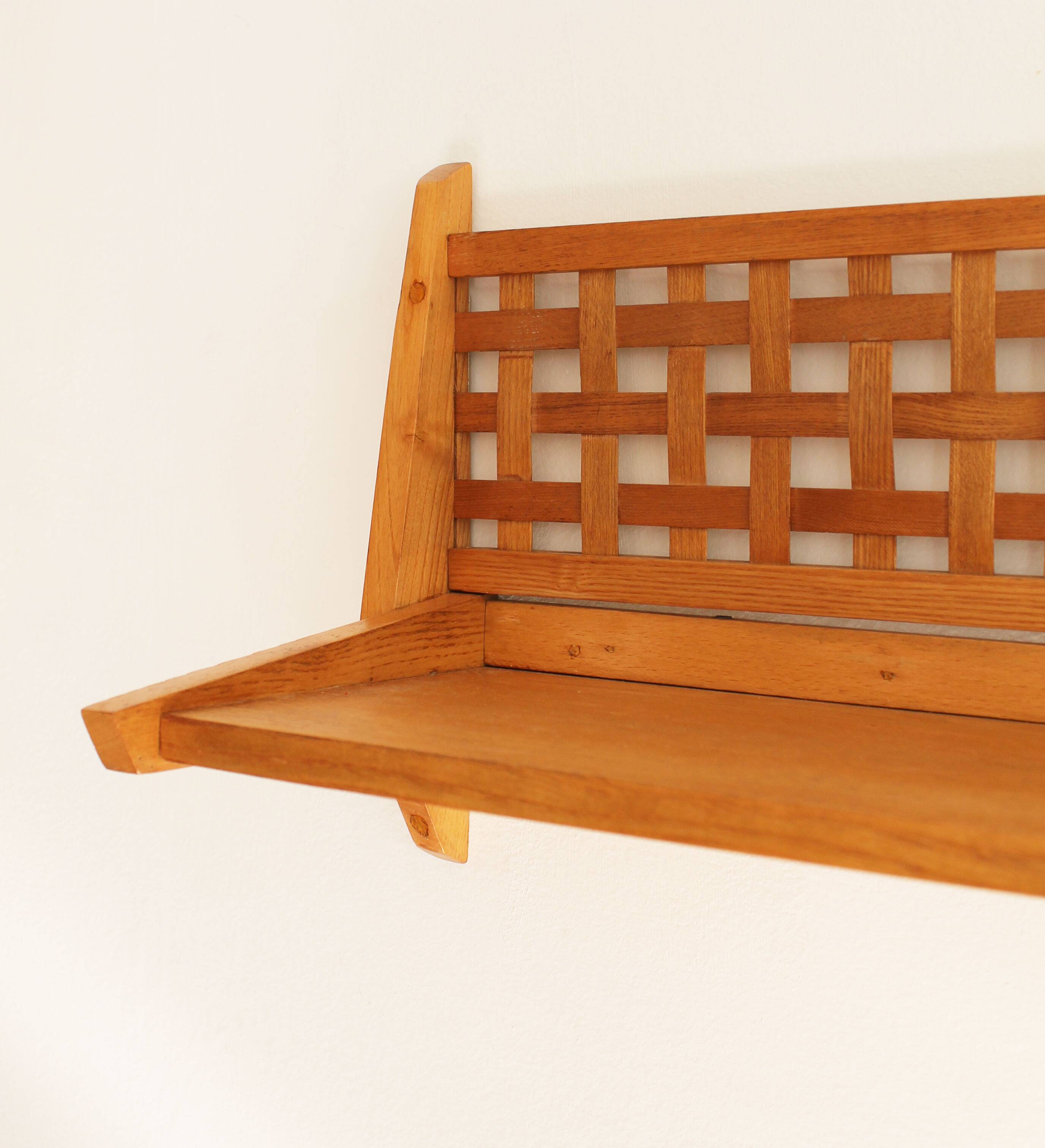 1960's Wooden Wall Shelf
