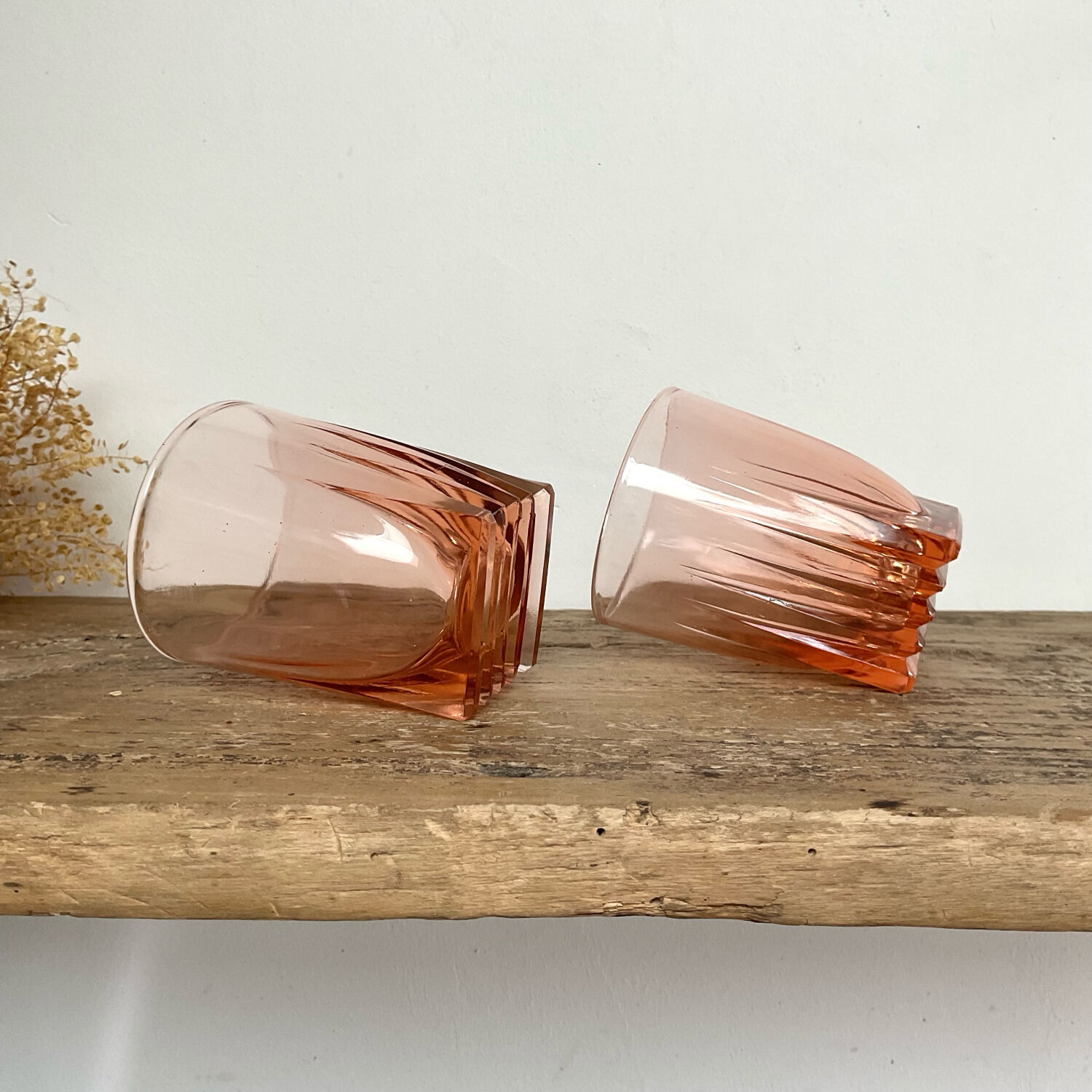 6 verres Rosaline vintage « art déco »