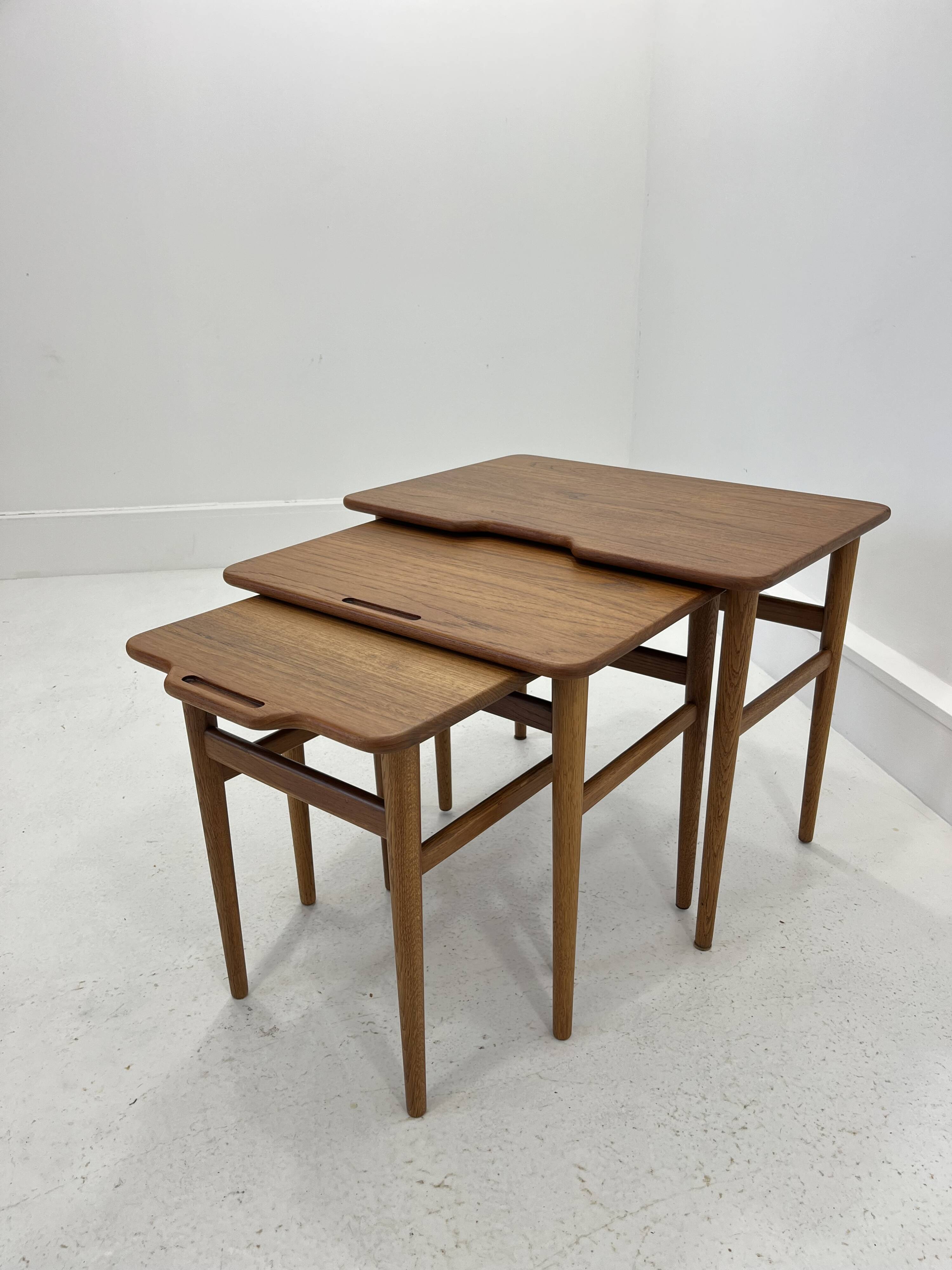 Danish Teak Nesting Tables by Kurt Østervig for Jason Møbler, 1960s, Set of