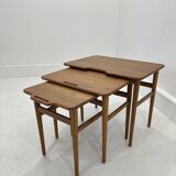 Danish Teak Nesting Tables by Kurt Østervig for Jason Møbler, 1960s, Set of