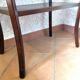 Varnished wooden stand with two shelves and curved legs / 50s-60s