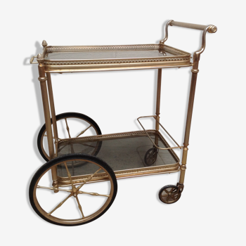 Vintage wheeled service in gilded metal