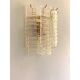 Set of Two Contemporary Opalino Strips “Listelli” Murano Glass Gold Wall Sconces