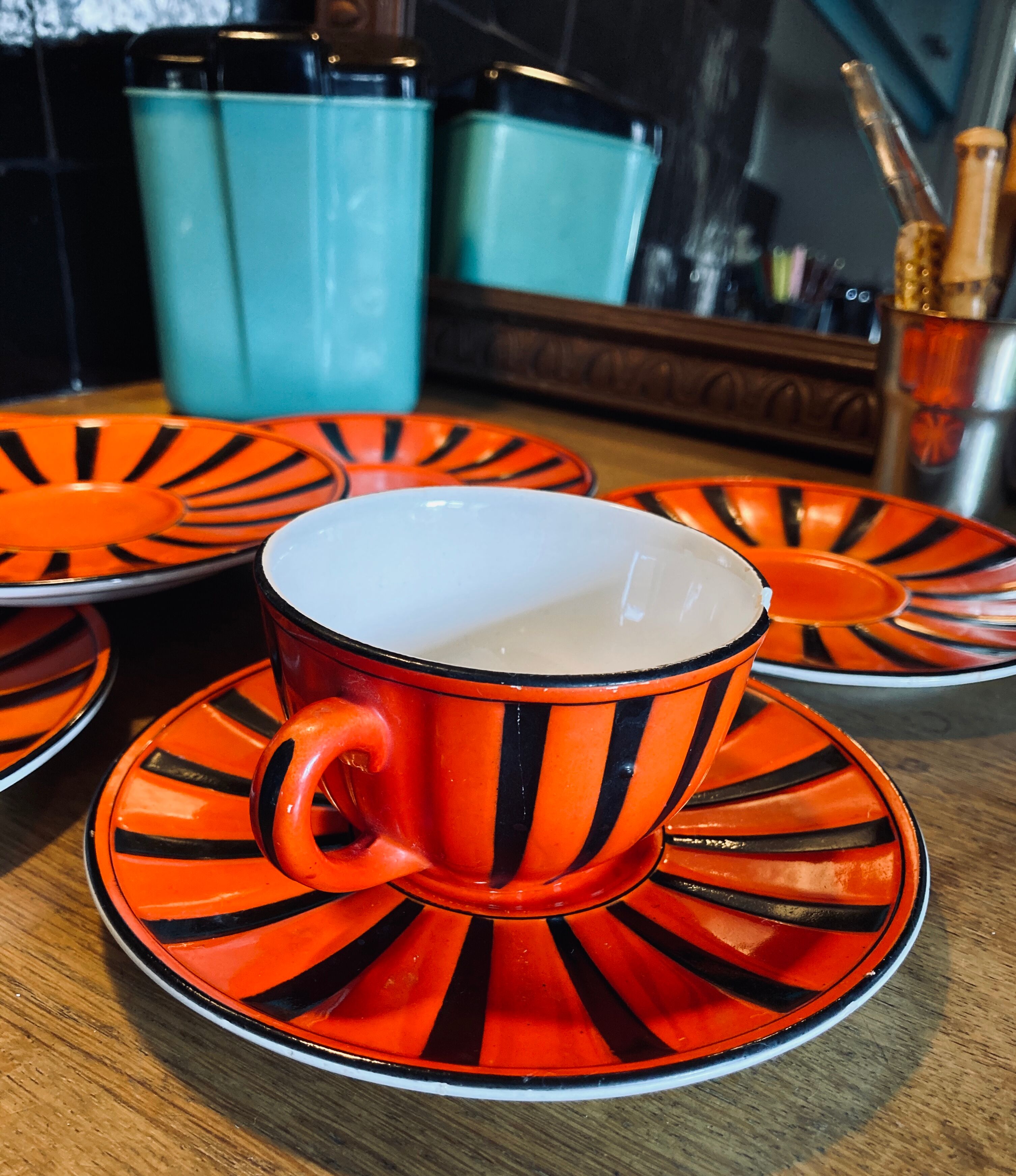 6 sub cups Digoin Sarreguemines