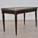 Antique Italian Carrara Marble, Mahogany, and Brass Coffee Table