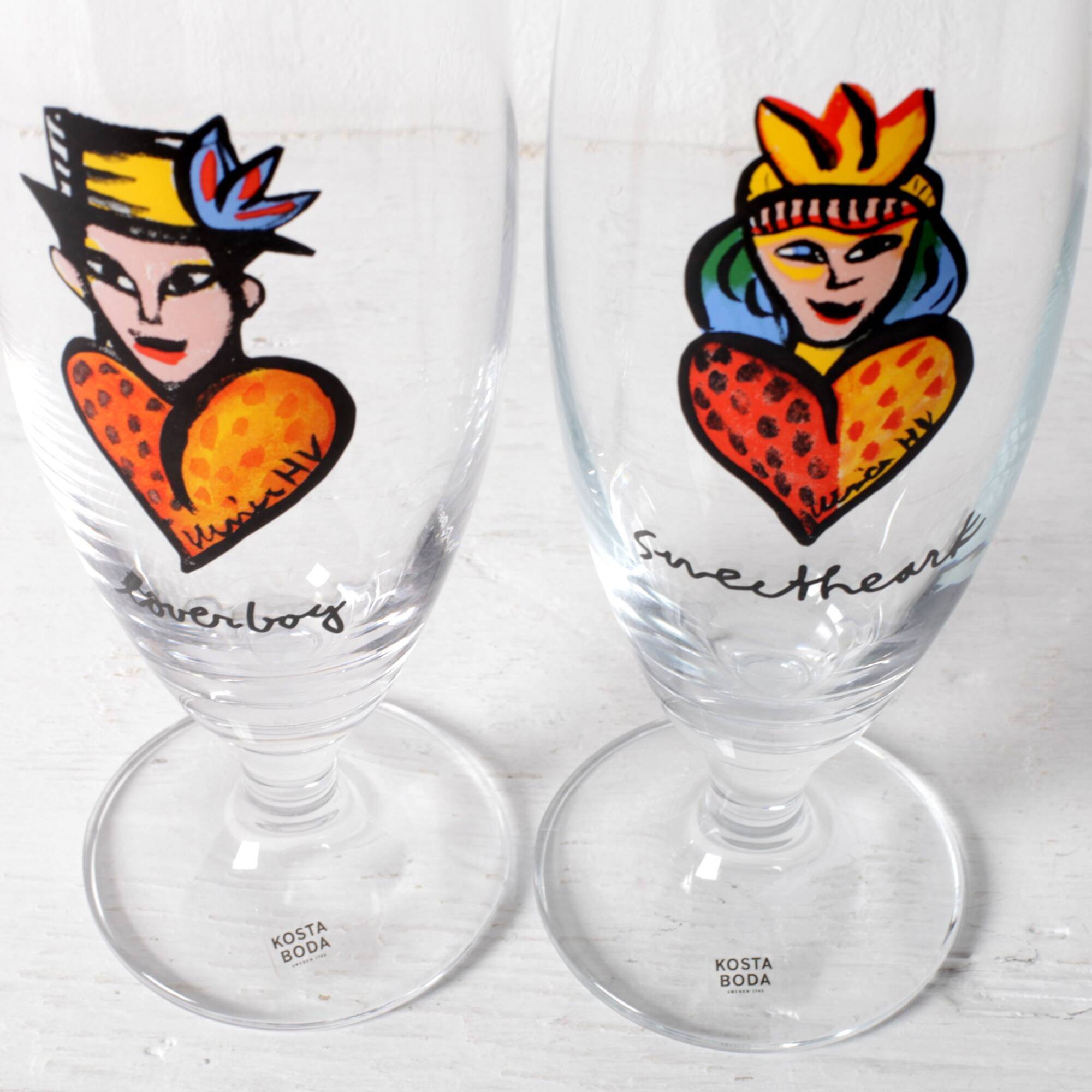 Crystal Glasses Friedsheep / Beer Kosta Boda Stemware/Ulrica Hydman Vallien