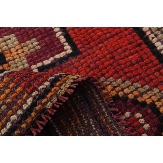 1970s Vintage Turkish Oushak Handmade Wool Cotton Orange Runner Rug 81x293
