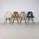 Eames Herman Miller DSW side chairs in greys - umber / grey / greige / parchment