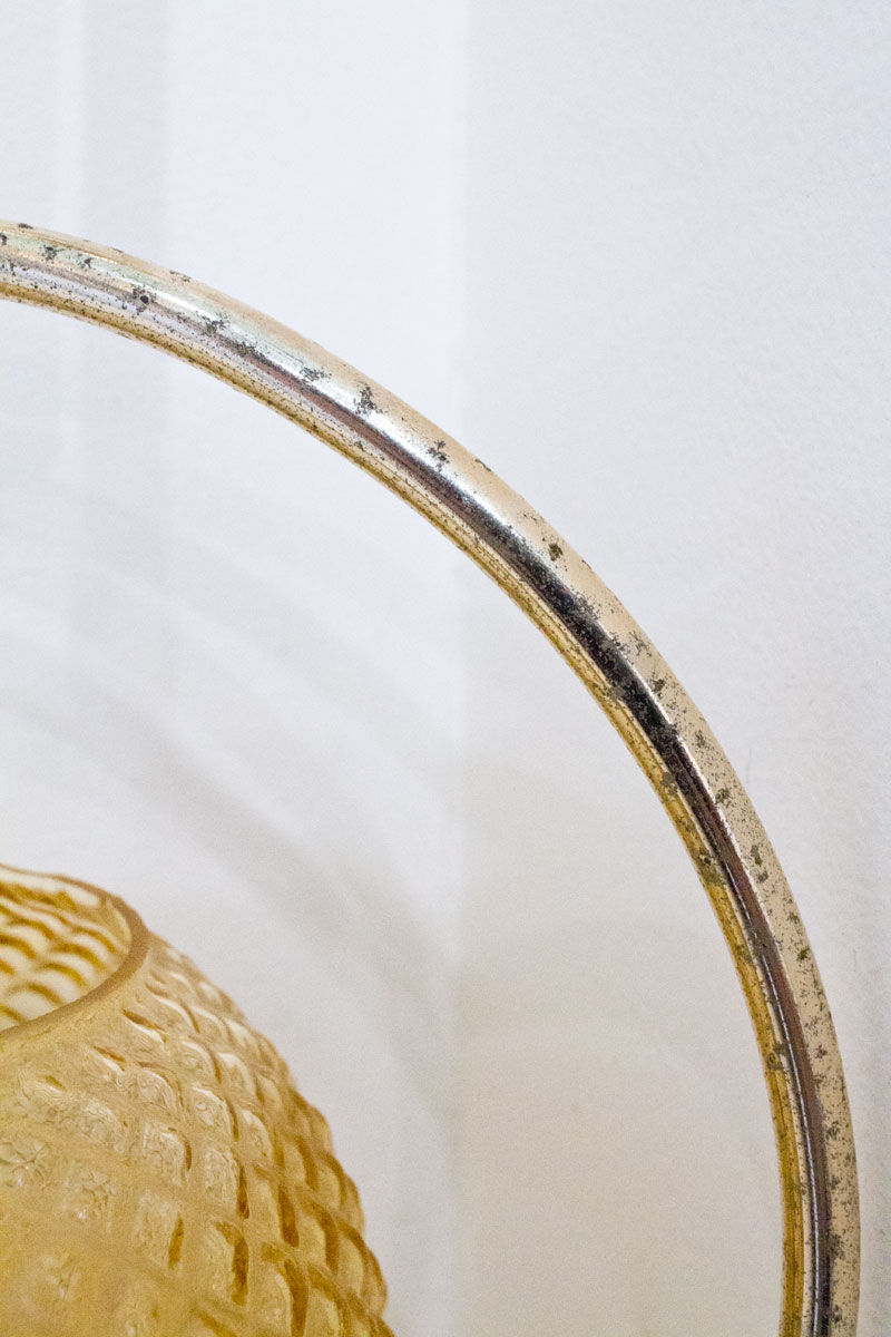 Hanging lamp brass and glass