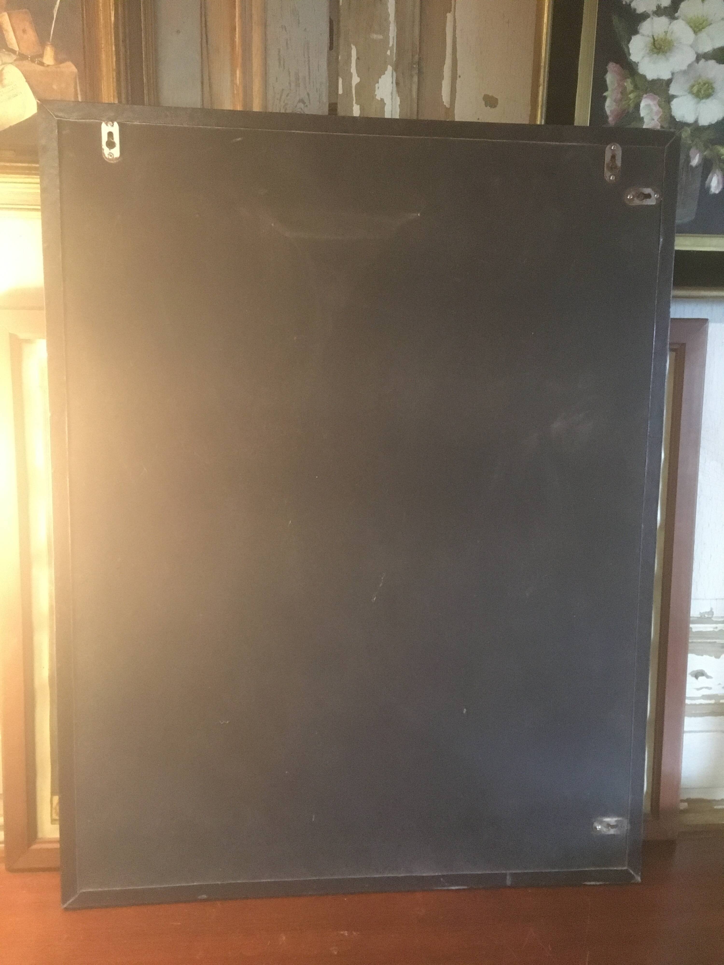 Beveled leather mirror 90x70