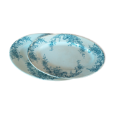 Duo of porcelain serving dishes Earth of Iron LG model Anemones