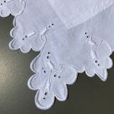 Pillowcase AB scalloped edge English embroidery tulips