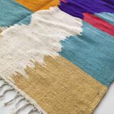 Moroccan Berber Kilim carpet ecru with colorful flats 290x179cm