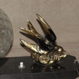 Art Deco marble figurine table lamp