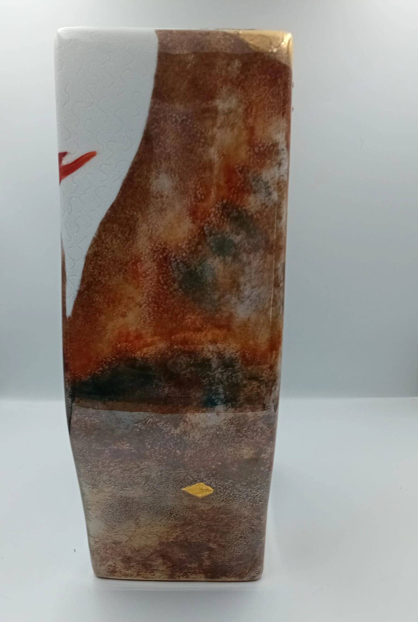 Handmade porcelain art vase signed J. Rozio – Paradise Bird decoration