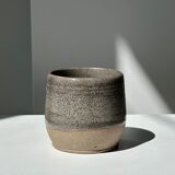 Large gray Indonesian ceramic mug