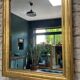Antique mirror 86.5/69cm Louis-Philippe gilded with gold leaf, engraved decoration.