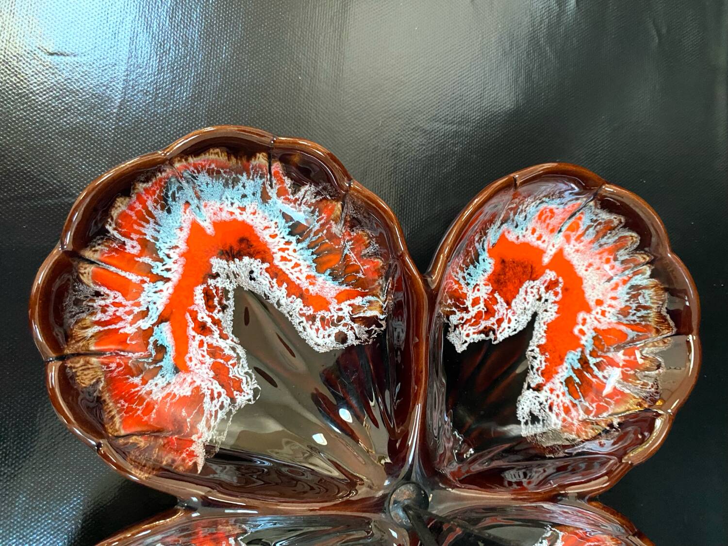 Ancien plat serviteur vintage style Vallauris - Années 70