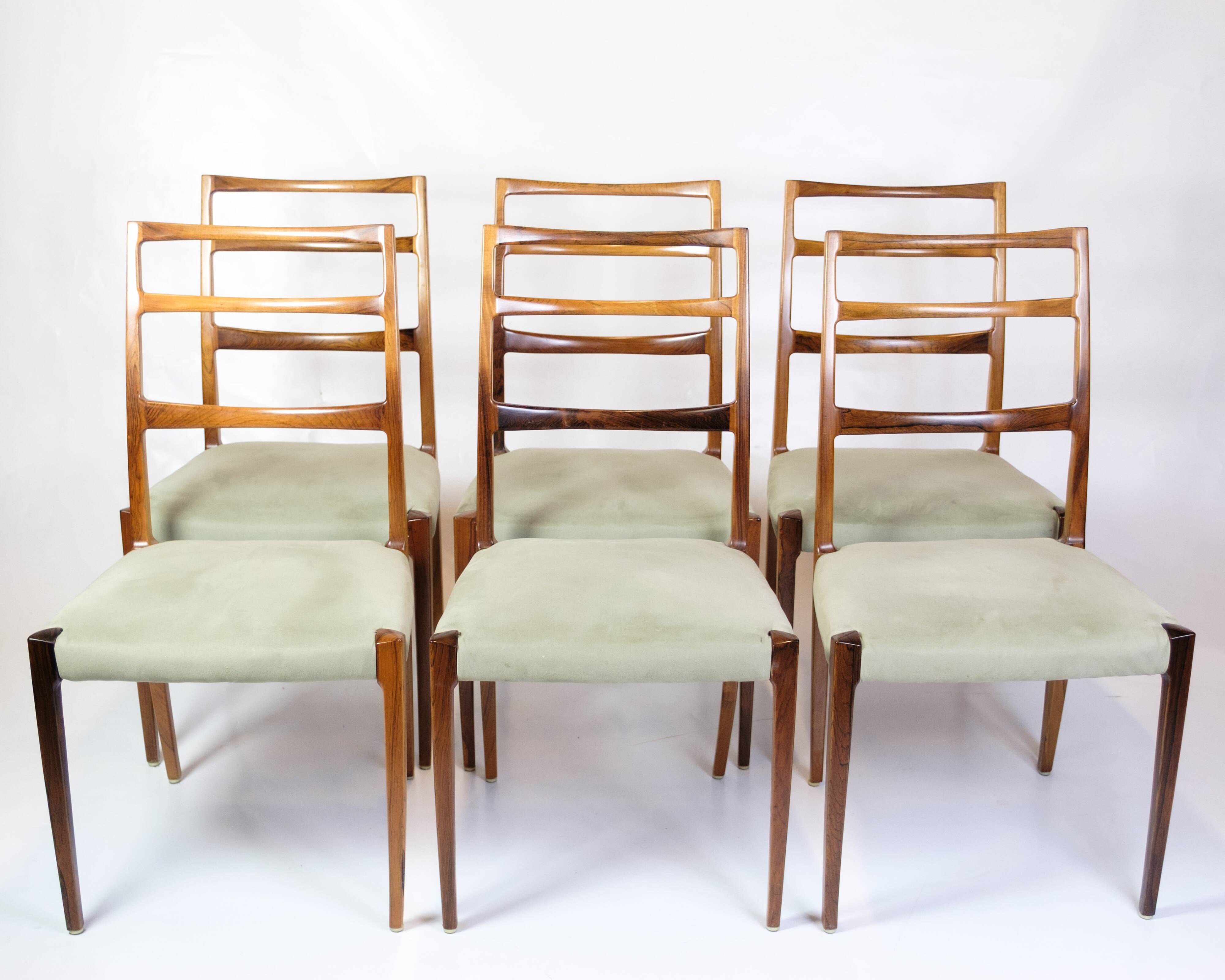 Set Of Six Dining Chairs Made In Rosewood By Sorø Furniture From 1960s