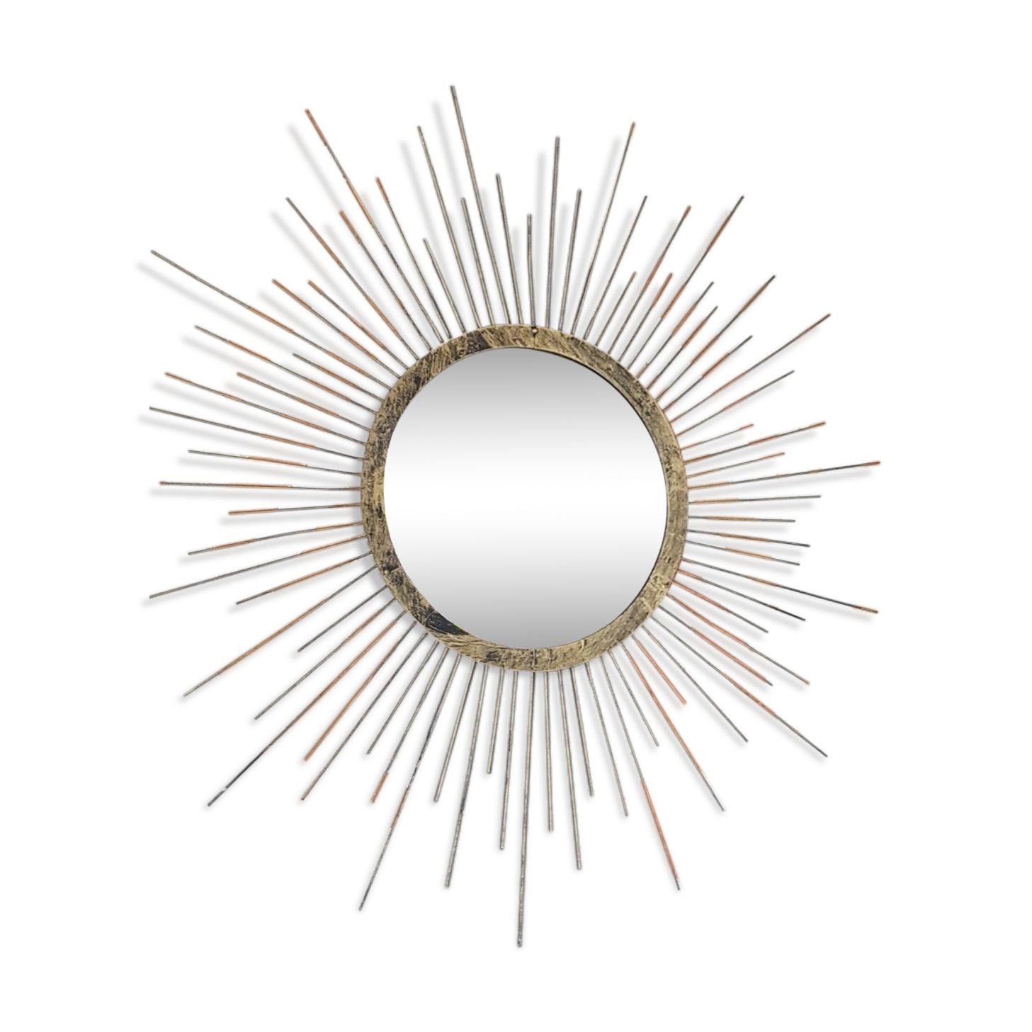 Mirror sun golden metal 60cm